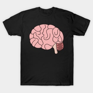 Pink Brain Cartoon T-Shirt